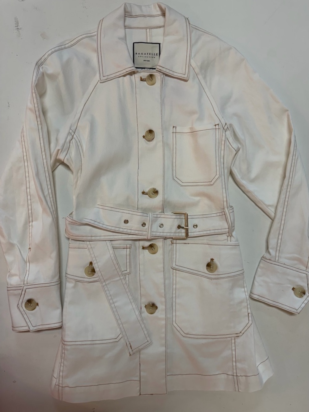 Bagetelle White Belted Utility Jacket